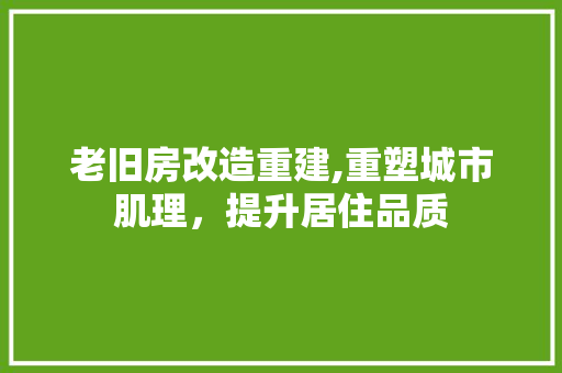 老旧房改造重建,重塑城市肌理，提升居住品质