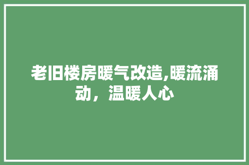 老旧楼房暖气改造,暖流涌动，温暖人心