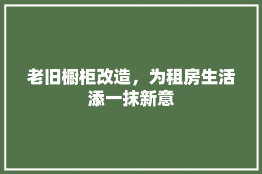 老旧橱柜改造，为租房生活添一抹新意 墙体维修