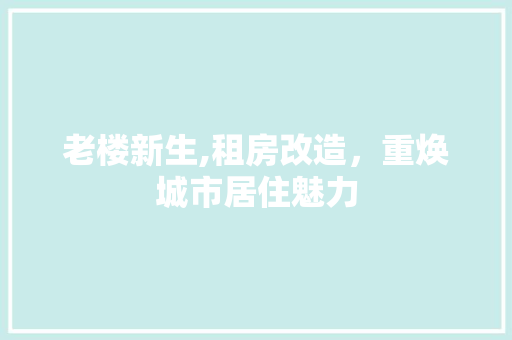 老楼新生,租房改造，重焕城市居住魅力 家电维修
