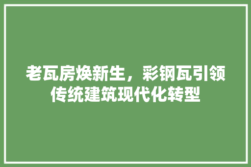 老瓦房焕新生，彩钢瓦引领传统建筑现代化转型
