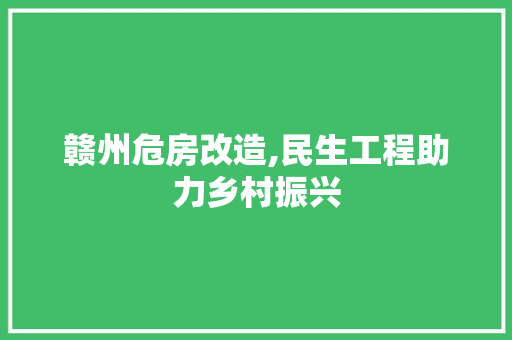 赣州危房改造,民生工程助力乡村振兴
