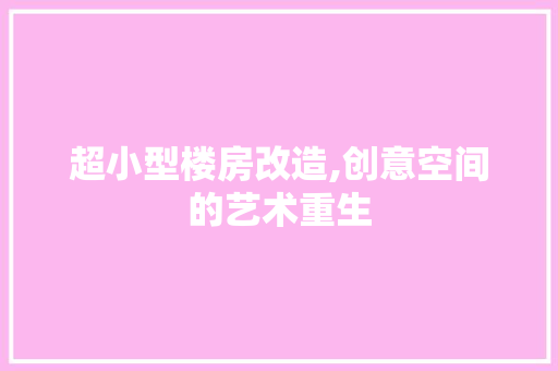 超小型楼房改造,创意空间的艺术重生 墙体维修