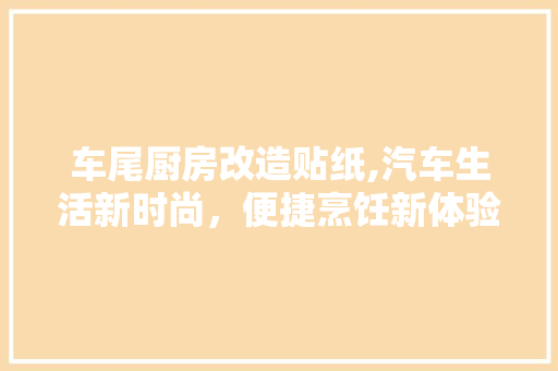 车尾厨房改造贴纸,汽车生活新时尚，便捷烹饪新体验