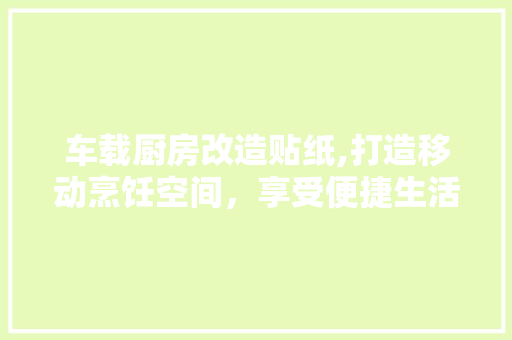 车载厨房改造贴纸,打造移动烹饪空间，享受便捷生活