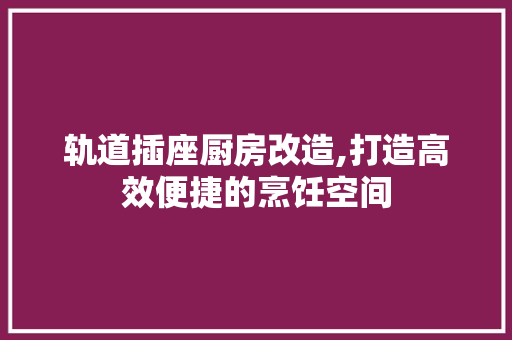 轨道插座厨房改造,打造高效便捷的烹饪空间