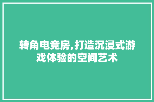 转角电竞房,打造沉浸式游戏体验的空间艺术