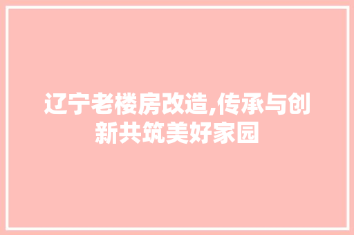 辽宁老楼房改造,传承与创新共筑美好家园 户内维修