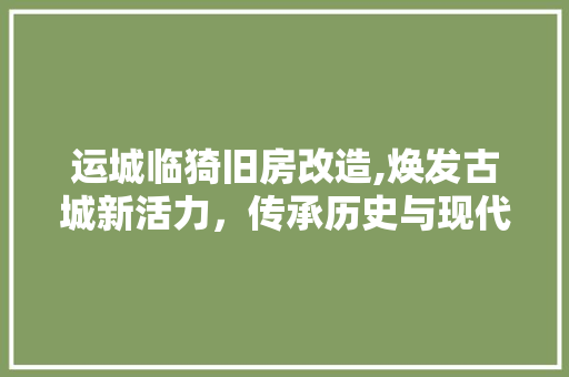 运城临猗旧房改造,焕发古城新活力，传承历史与现代共融