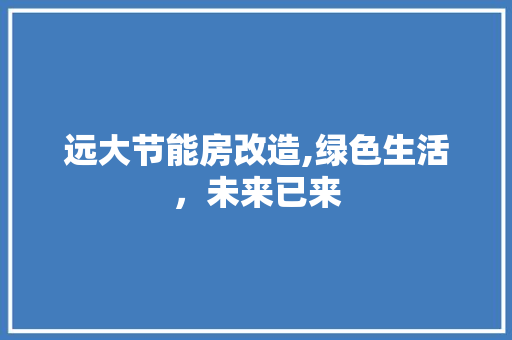 远大节能房改造,绿色生活，未来已来