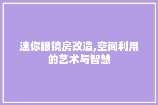 迷你眼镜房改造,空间利用的艺术与智慧