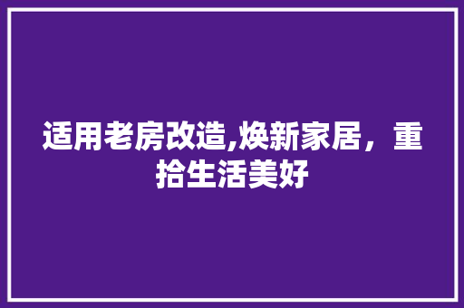 适用老房改造,焕新家居，重拾生活美好