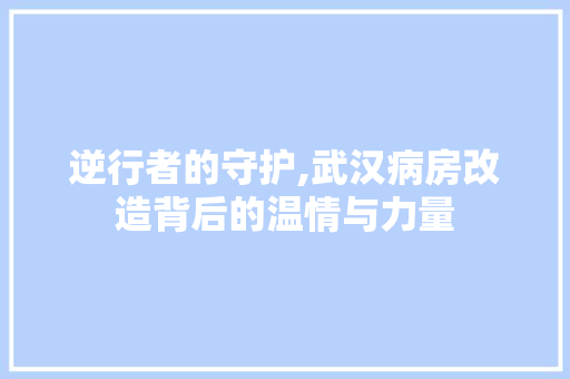 逆行者的守护,武汉病房改造背后的温情与力量