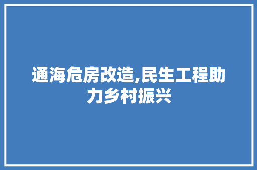 通海危房改造,民生工程助力乡村振兴