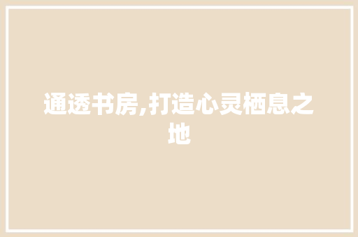 通透书房,打造心灵栖息之地