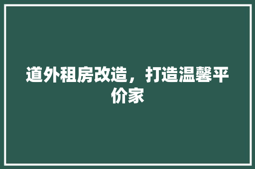 道外租房改造，打造温馨平价家