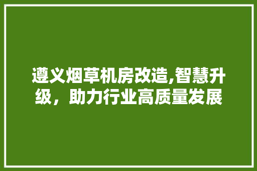 遵义烟草机房改造,智慧升级，助力行业高质量发展