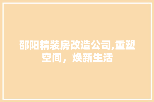 邵阳精装房改造公司,重塑空间，焕新生活