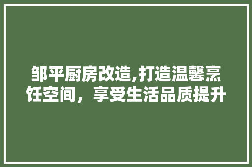 邹平厨房改造,打造温馨烹饪空间，享受生活品质提升