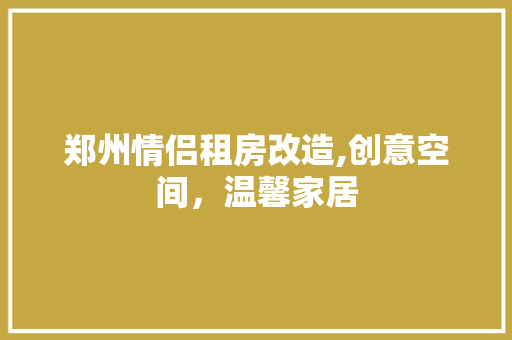 郑州情侣租房改造,创意空间，温馨家居