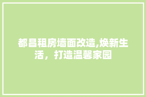 都昌租房墙面改造,焕新生活，打造温馨家园