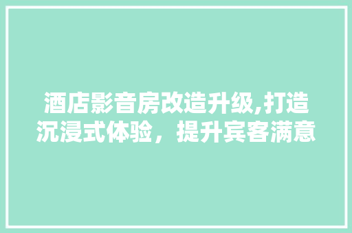酒店影音房改造升级,打造沉浸式体验，提升宾客满意度