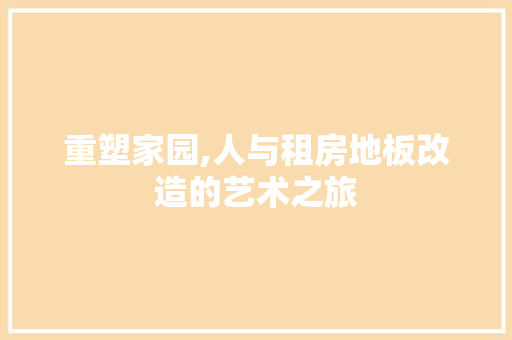 重塑家园,人与租房地板改造的艺术之旅
