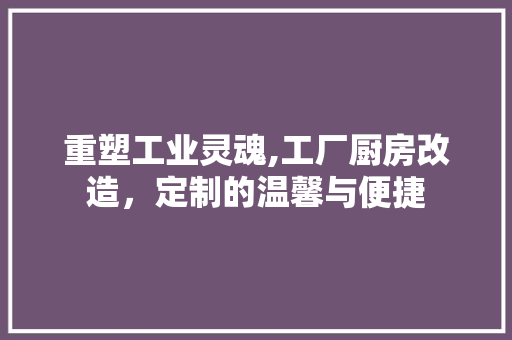 重塑工业灵魂,工厂厨房改造，定制的温馨与便捷