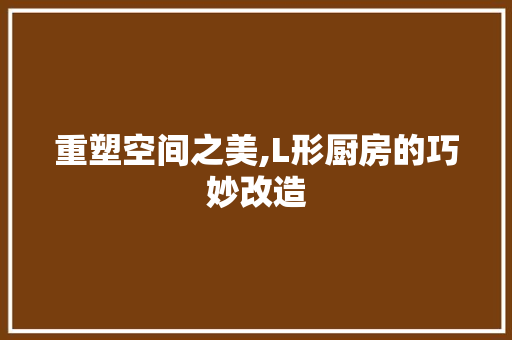重塑空间之美,L形厨房的巧妙改造