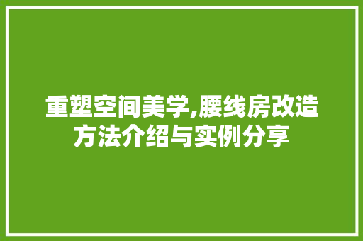 重塑空间美学,腰线房改造方法介绍与实例分享 居家维修