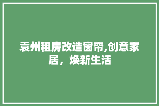 袁州租房改造窗帘,创意家居，焕新生活