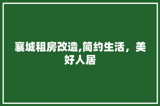襄城租房改造,简约生活，美好人居