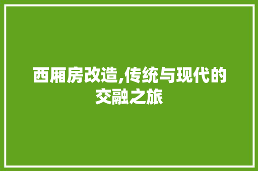 西厢房改造,传统与现代的交融之旅