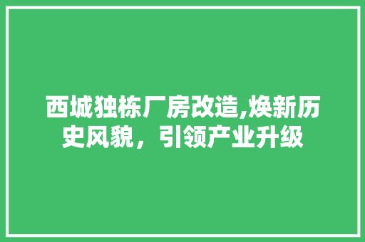 西城独栋厂房改造,焕新历史风貌，引领产业升级