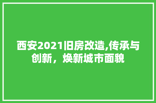 西安2021旧房改造,传承与创新，焕新城市面貌