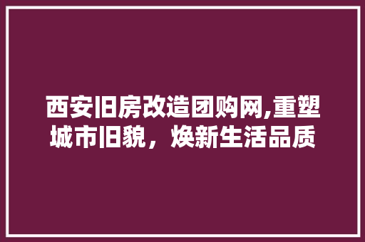 西安旧房改造团购网,重塑城市旧貌，焕新生活品质