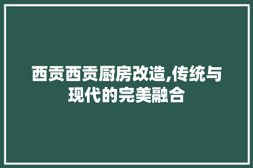 西贡西贡厨房改造,传统与现代的完美融合