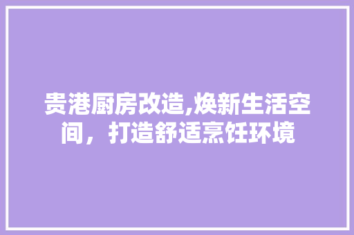 贵港厨房改造,焕新生活空间，打造舒适烹饪环境