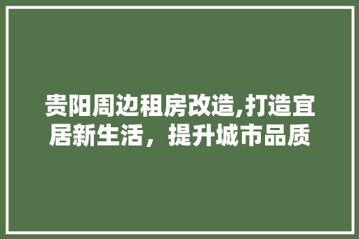 贵阳周边租房改造,打造宜居新生活，提升城市品质