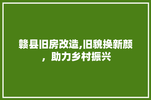 赣县旧房改造,旧貌换新颜，助力乡村振兴