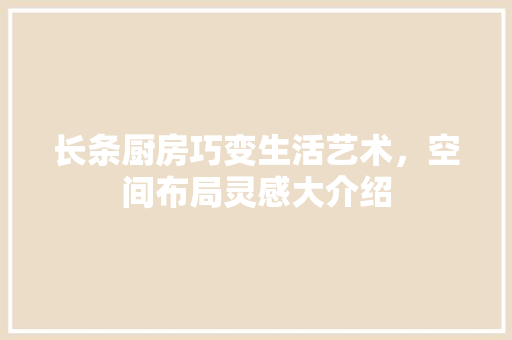 长条厨房巧变生活艺术，空间布局灵感大介绍