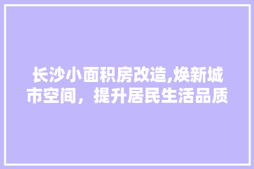 长沙小面积房改造,焕新城市空间，提升居民生活品质