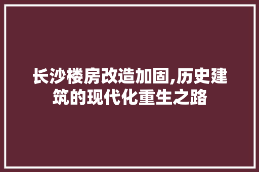 长沙楼房改造加固,历史建筑的现代化重生之路 厨房维修