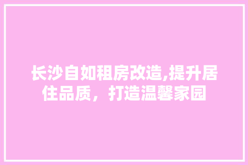 长沙自如租房改造,提升居住品质，打造温馨家园