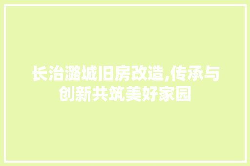 长治潞城旧房改造,传承与创新共筑美好家园 厨房维修
