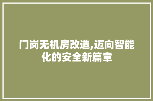 门岗无机房改造,迈向智能化的安全新篇章