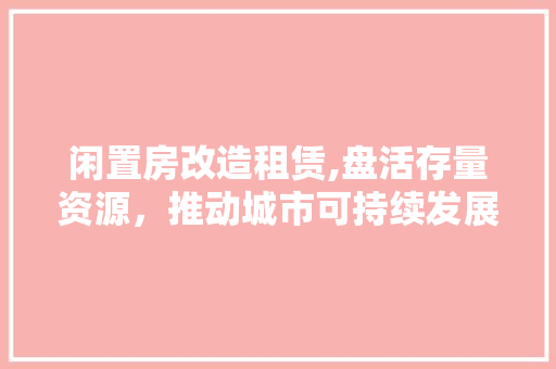 闲置房改造租赁,盘活存量资源，推动城市可持续发展