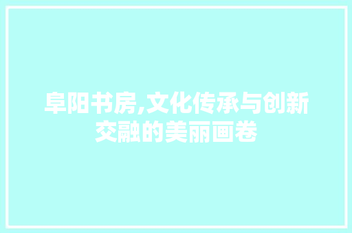 阜阳书房,文化传承与创新交融的美丽画卷