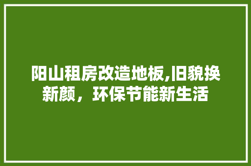 阳山租房改造地板,旧貌换新颜，环保节能新生活
