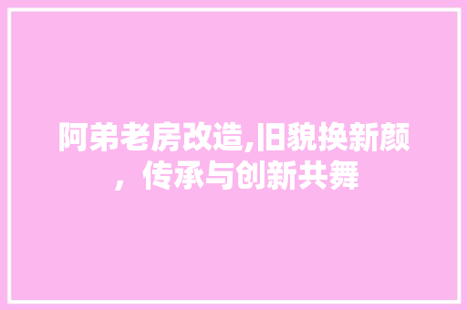 阿弟老房改造,旧貌换新颜，传承与创新共舞